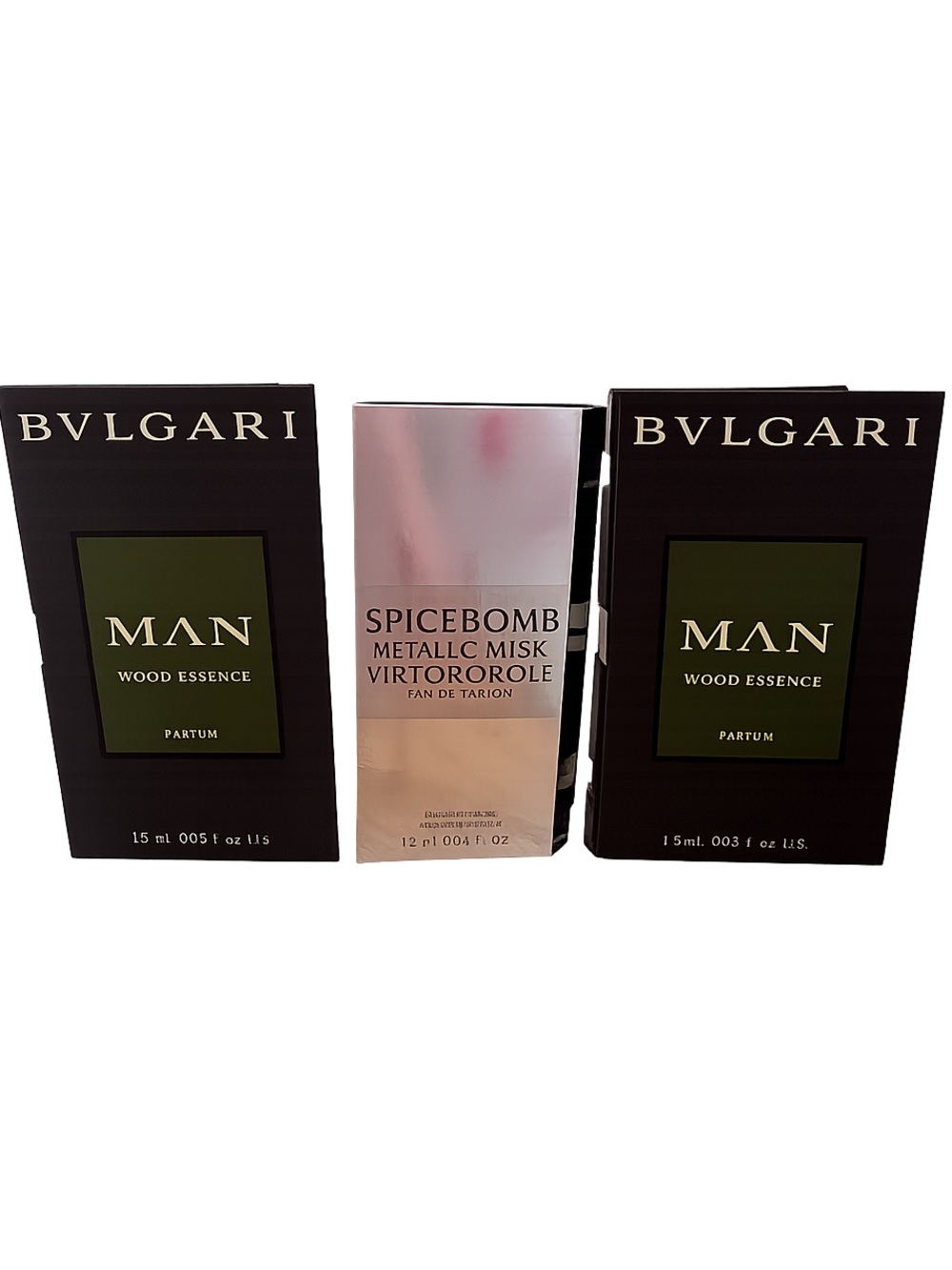 Bvlgari Man Wood Essence Parfum Minis + Viktor & Rolf Spicebomb Metallic Musk